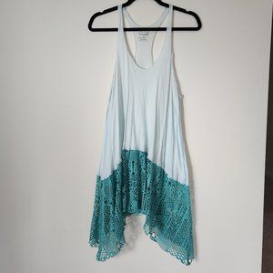 Free People We The Free Asymmetrical Tank Top - Mint/Turquoise - Size M